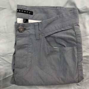Theory Haydin Pants Gray Flat Front Chino Men's 28 Straight Slim